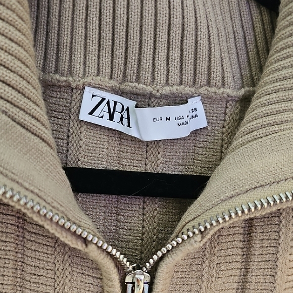 Zara Women's Tan Ribbed Sweater Size M - Picture 2 of 6